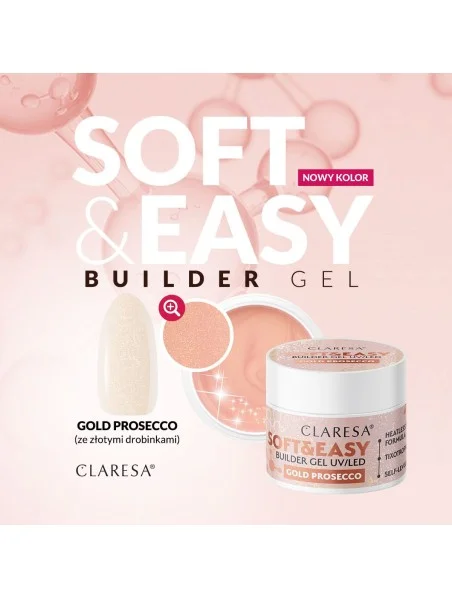 Builder Gel Soft&Easy Gold Prosecco 12g Claresa