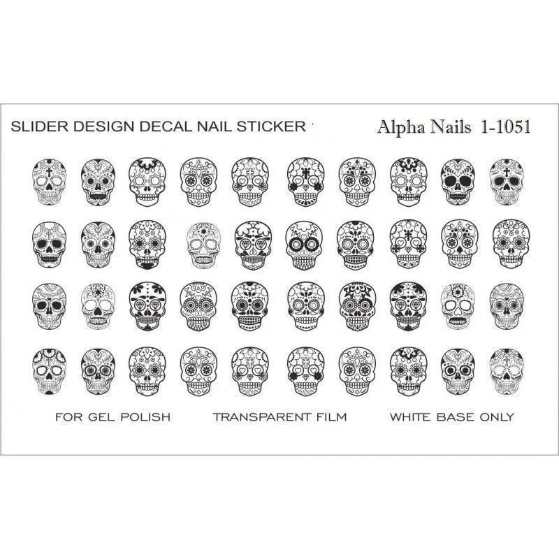 Nagel Sticker Totenkopf-schwarz 1-1051