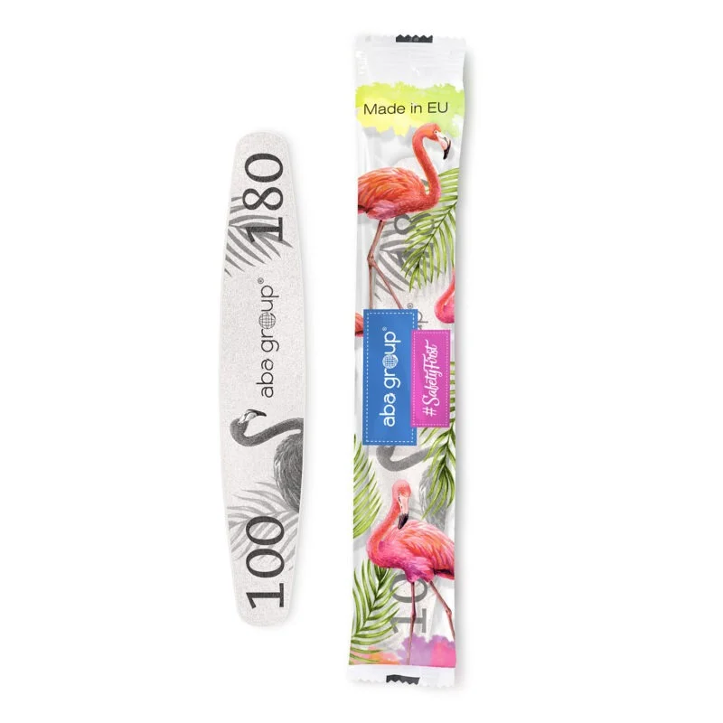 Sicheres Paket Nagelfeile Flamingo Ellipse 100/180 Standard AbaGroup