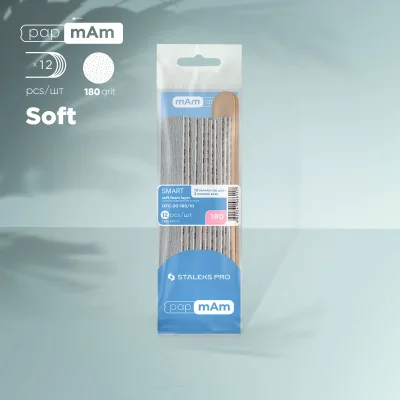 Ersatzfeilen PapMam Soft 180 Grit (10 Stück) + 2 Holzsockel SMART 20 Staleks