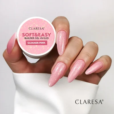 Builder Gel Soft&Easy Glimmer Pink 90g Claresa