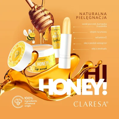 Pflegende Honig-Lippenstift HI, HONEY! Claresa