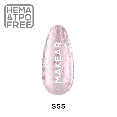 S55 Pink Aurora UV Nagellack 8 ml Makear