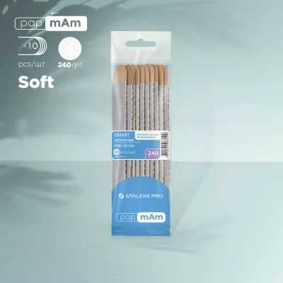 Ersatzfeilen PapMam Soft auf einem Holz SMART 20 (10 Stück) 240 grit Staleks