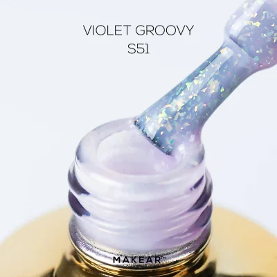 S51 Violet Groovy Glitter UV Nagellack 8 ml Makear