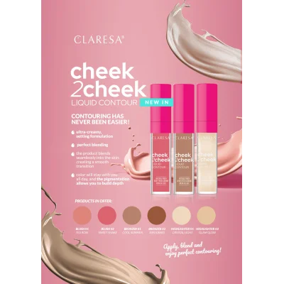 Cheek2cheek Liquid Contour Blush 01 Tea Rose 6.5g Claresa