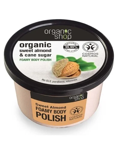Organic Sweet Almond & Cane Sugar Foamy Body Polish 250g