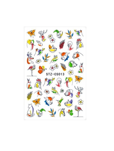 Nagel Sticker abstrakt Tiere STZ-CS013